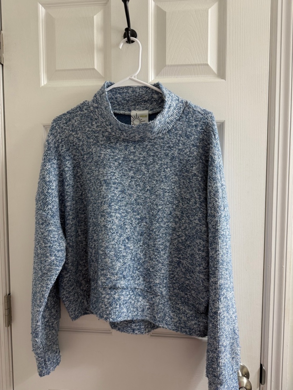 Offline by Aerie Cozy Blue Marled Mock Neck Women's Sweater Large L